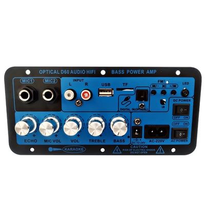 D60 50W Subwoofer Amplifier Board با بلوتوث و ورودی صوتی نوری برای قدرت 12V/24V/220V