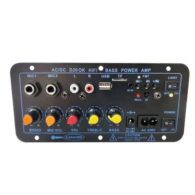 آمپلی فایر استریو اتومبیل تخته آمپلی فایر D20 200W BT 5.0 با پشتیبانی از میکروفون دوگانه و ساب ووفر