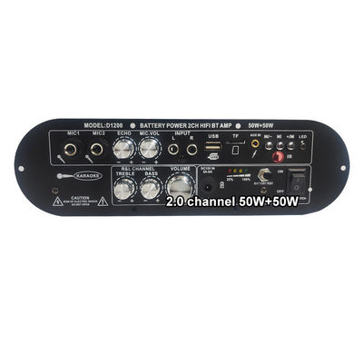 D1200 2.0 کانال 50W+50W BT Digital Amplifier Board 12V قابل شارژ مجدد برای استفاده در خانه