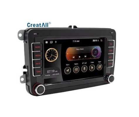 Creatall برای فولکس واگن 7 اینچی اندروید ناوبری GPS Carplay داشبورد کنترل مرکزی بی‌سیم دستگاه همه‌کاره 1 ساله