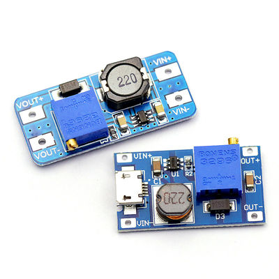 MT3608 2A DC-DC ولتاژ افزایش دهنده برد ورودی ولتاژ گسترده 2/24V Lto 5/9/12/28V ماژول برق قابل تنظیم