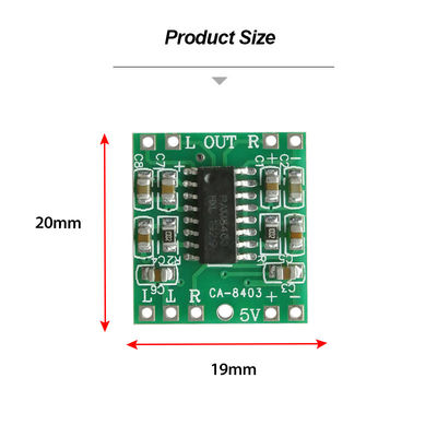 ماژول تقویت کننده صوتی 20x19 میلی متری بسیار کوچک با خروجی 2x3W و 5V DC Power Class D Digital Power Amplifier Board