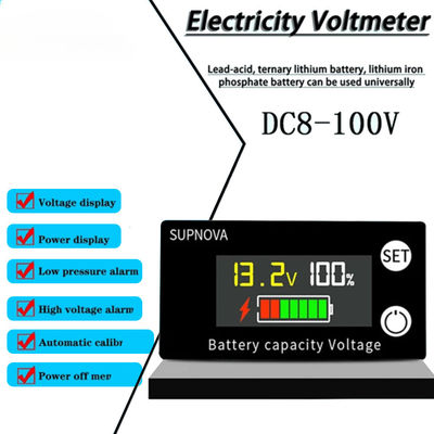 آمپرمتر دیجیتال سرب اسید ولت متر ولت سنج موتور سیکلت 12V-84V