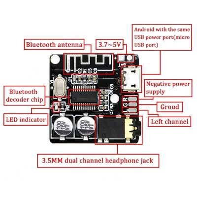 CA-6965-B 4.1 5.0 MP3 Lossless Decoder Board ماژول صوتی بلوتوث سیستم گیرنده بی سیم