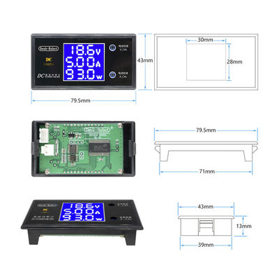 DC 0-100V 0-50V ولت متر آمپرمتر وات متر 5A 10A LCD دیجیتال