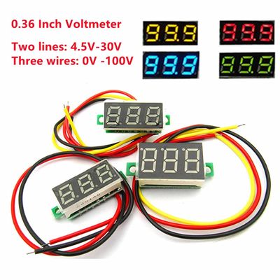 ولت متر آمپرمتر دیجیتال 0.36 اینچ 2 سیم 3 سیم 4 رقم LED