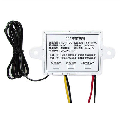 کنترل کننده دمای صفحه نمایش دیجیتال NTC10K 10A 12V 24V 110V~220V