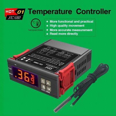 نمایشگر LCD دیجیتال کنترل رطوبت 10 آمپر با سنسور NTC AC 110-220 ولت