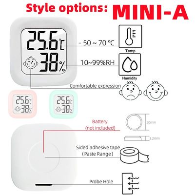 دماسنج دیجیتالی ABS دماسنج رطوبت سنج 4.3*4.3*1.2cm