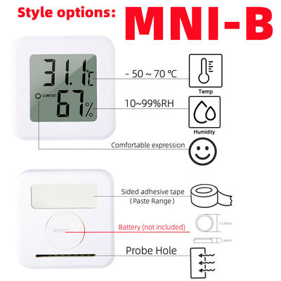 دماسنج دیجیتالی ABS دماسنج رطوبت سنج 4.3*4.3*1.2cm
