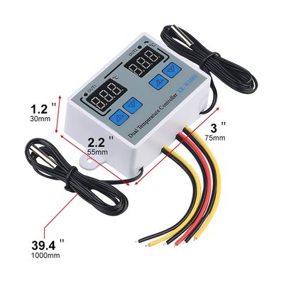 کنترلر دماسنج دیجیتال دوگانه LED گرمایش الکتریکی 220 ولت