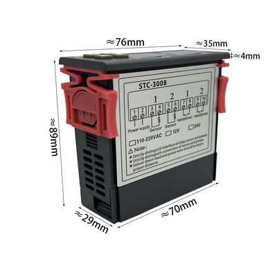 کنترلر دماسنج دیجیتال STC-3008 خروجی دو رله با پروب 12 ولت 24 ولت 220 ولت