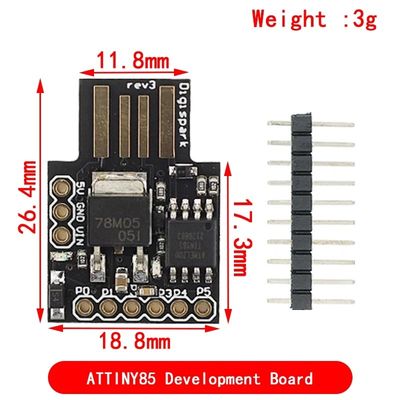 3.3V پشتیبانی هیئت توسعه برای میکروکنترلرهای ATTINY85/TINY85