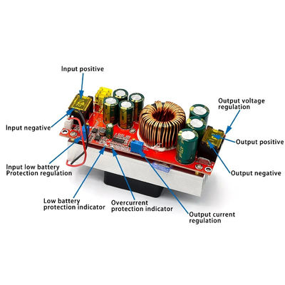 1800W 40A DC-DC Boost Converter Board 10-60V توسط فن برای ماژول قدرت تقویت کننده 12-90V