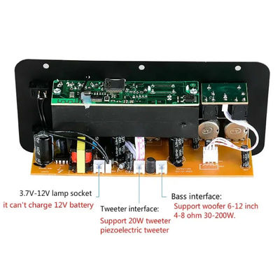 D10 12V 24V Subwoofer Digital Power Amplifier Board بی سیم آدیو استریو BT 5.0 میکروفون دوگانه کاراکه آمپر اسپیکر Acc