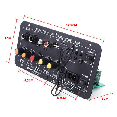 صفحه تقویت کننده قدرت دیجیتال D10 با قدرت خروجی 30-120W بلوتوث 5.0 و ورودی میکروفون دوگانه برای سبووفر و کارآوک