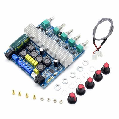 2.1 تقویت کننده HiFi برد صوتی بلوتوث 5.0 با خروجی 2*50W+100W و منبع تغذیه DC12~24V