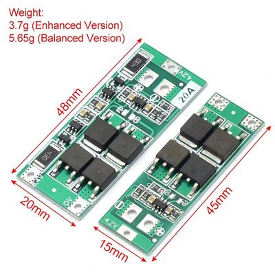 2S 20A 7.4V 8.4V 18650 لیتیوم باتری محافظ هیئت مدیره استاندارد/توازن Diy Bms برای 18650