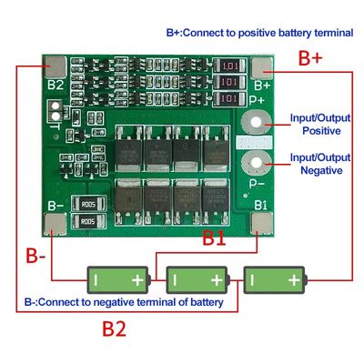 3S 25A لیتیوم یون 18650 BMS PCM محافظ باتری با تعادل برای باتری لیتیوم یون لیپو