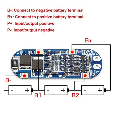 3S 10A باتری لیتیوم لیتیوم 18650 شارژر BMS محافظ باتری 11.1V 12.6V