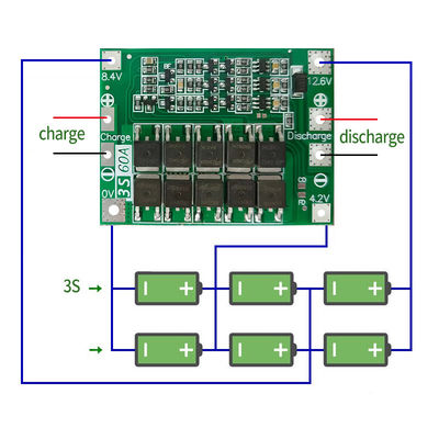 CA-3S-60A شارژر باتری لیتیوم لیتیوم لیپو سلول ماژول PCB BMS محافظ هیئت مدیره برای موتور حفاری 12.6 ولت با تعادل