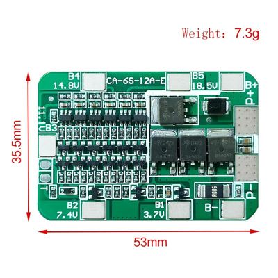 CA-6S-12A-E 24V PCB BMS محافظ هیئت مدیره برای 6 بسته 18650 Li Ion لیتیوم باتری ماژول