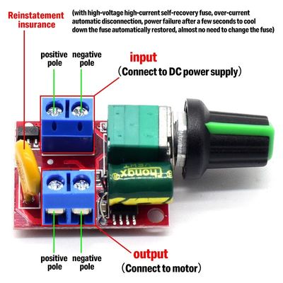 CA-105AS 35V 5A 90W کنترل کننده سرعت موتور PWM تنظیم سوئیچ بوردی برای ضلعی LED