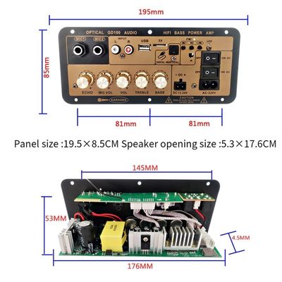 100W BT Mono Amplifier Board با کانال های 2.0 برای خانه و خودرو