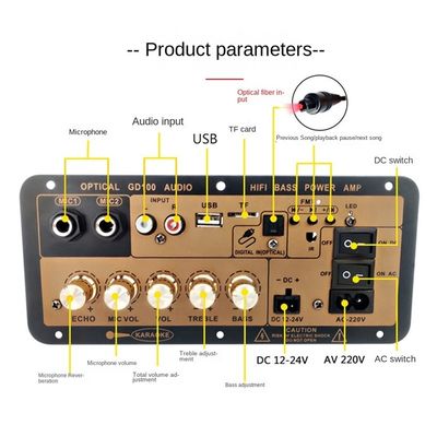 100W BT Mono Amplifier Board با کانال های 2.0 برای خانه و خودرو