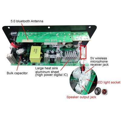 کارت تقویت کننده صدای خودرو BT برای کاراوکه اسپیکر صوتی Subwoofer Bass Hifi Amplifier