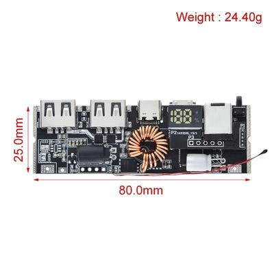 QC4.0 QC3.0 LED دو USB PD Power Bank 18650 ماژول شارژ با کنترل دمای