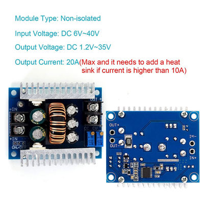 300W 20A DC-DC Buck Converter Step Down Module با محدوده محدودی جریان 0.2-20A