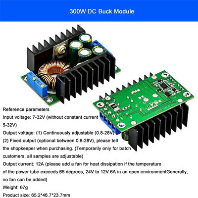 DC-DC 9A 300W Buck Converter 150W Boost Converter 5-40v به 1.2-35v ماژول قدرت مرحله پایین