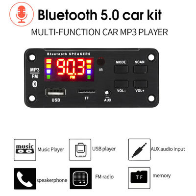 ماژول تقویت کننده صدای خودرو 50 واتی بلوتوث 5.0 با رادیو USB TF FM و کانال 5.0