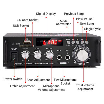 2 کانال 2.0 صفحه نمایش LCD 300W 300W تقویت کننده قدرت استریو دیجیتال HIFI برای صدا