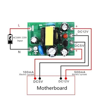 نوع نصب استاندارد ماژول منبع برق سوئیچینگ AC-DC 110-220V با قدرت خروجی 6W