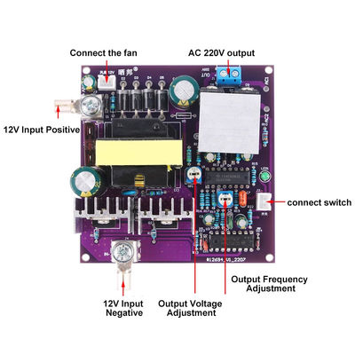 نوع نصب استاندارد 300W Boost Converter 12V به 220VAC 50Hz DC-AC Step-up Inverter