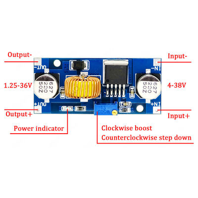 ماژول 5A DC Boost Converter 4-38V قابل تنظیم در پایین منبع برق 96٪ کارایی ماژول Buck