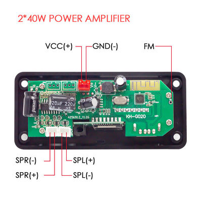 FLAC پشتیبانی شده 2 * 40W Car Bluetooth Audio Motherboard برای رمزگشایی موسیقی بدون از دست دادن