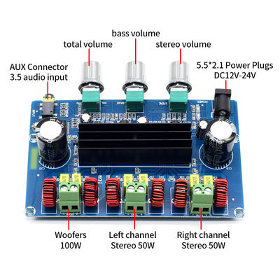 برد تقویت کننده قدرت صوتی دیجیتال 100W 2*50W BT TPA3116D2 برای تقویت کننده خانگی