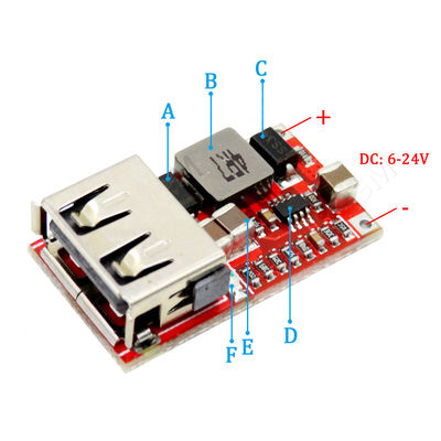 نوع نصب استاندارد 6-24V DC ماژول قدرت مرحله پایین برای شارژر USB خودرو