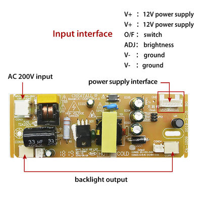 یک صفحه نمایش تلویزیون LCD KZ1209 LED Strip Backlight ماژول منبع برق جریان ثابت با خروجی DC 12V-3A