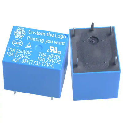 PCB مینی رله الکترومغناطیسی T73 قدرت 10A 10amp 1 Co Dc 5V 12V 24 24V 24vdc 4 پین 5pin 5pin