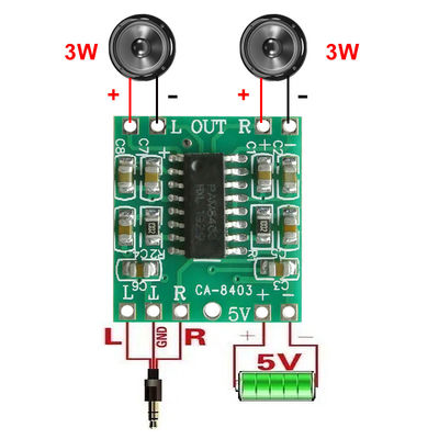 کارت صوتی کلاس D با تقویت کننده خطی 6W PAM8403 5V CA-8403 ولتاژ استاندارد