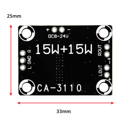 2x15W استریو کلاس D TPA3110 تقویت کننده صفحه صوتی 8-24V قدرت بالا قالب خصوصی