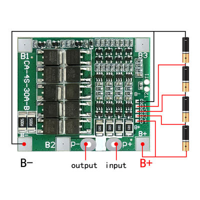 CA-4S-30A-B لیتیوم 18650 BMS باتری محافظ صفحه 30A 14.8V 12.8V 4s BMS صفحه