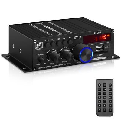 AK-380 تقویت کننده قدرت 400W با بلوتوث 5.0 و 2.0 CH HiFi استریو برای صوتی خانگی