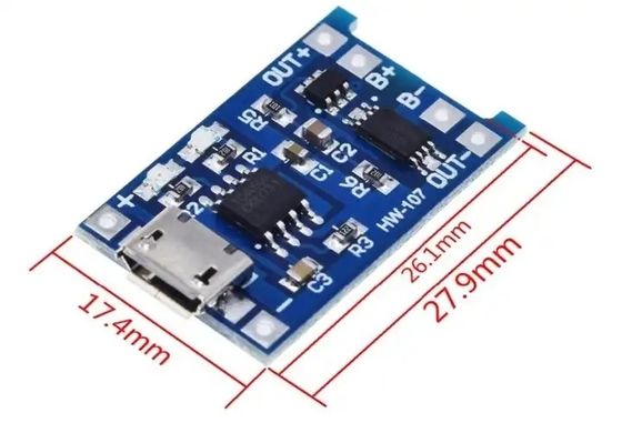 TP4056 صفحه شارژ باتری لیتیوم 1A ماژول شارژر 18650 با محافظت از شارژ