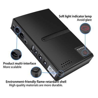 مینی 10400mAh 36W منبع برق بدون وقفه (UPS) برای روتر مودم دوربین امنیتی CCTV منبع برق قابل تنظیم AC DC