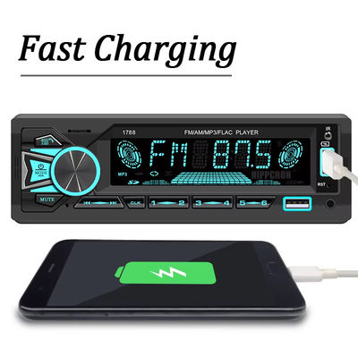 رادیو ماشین جهانی 60Wx4 سریرو MP3 پلیر FM گیرنده رادیو استریو موسیقی صوتی USB / SD با ورودی Dash AUX